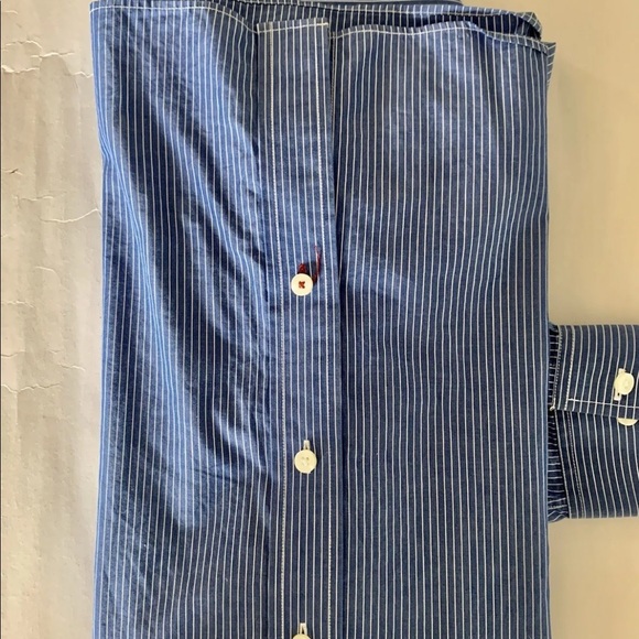 American Eagle Outfitters Shirts American Eagle Men Dress Shirt Blue Stripe Fitted M Cotton